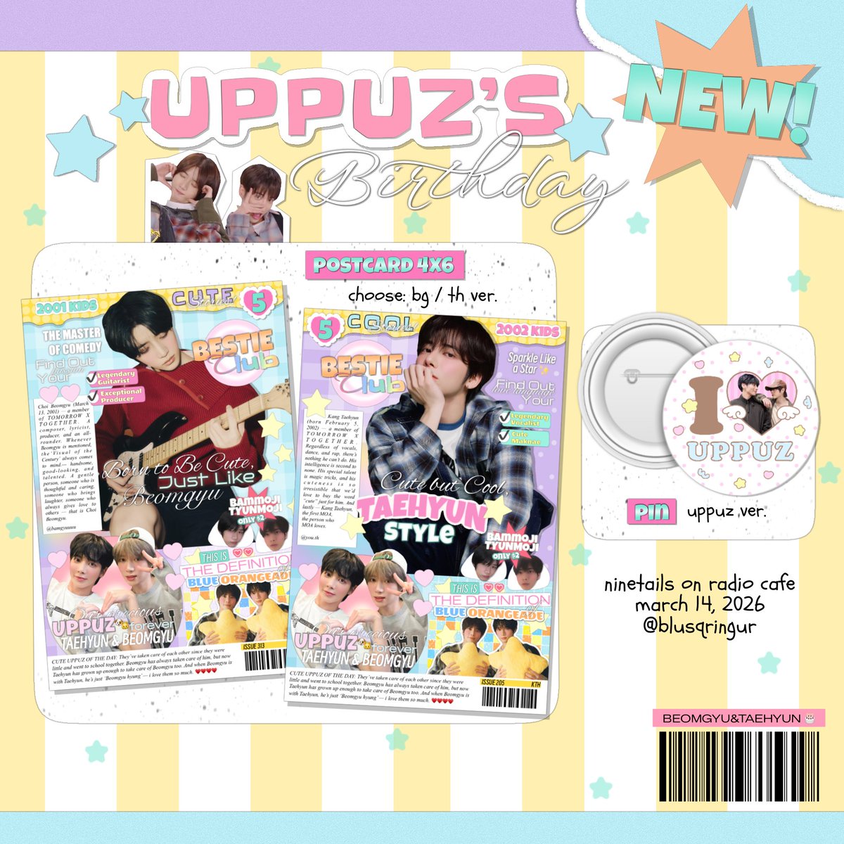 blusqringur's tweet photo. pls kindly rt 🍨

giveaway for uppuz’s day
#UppuzBday_BKK

only 20 sets
♡ྀི postcard 1 ea ( bg / th )
♡ྀི pin 1 ea

🎈at ninetails on radio cafe
date 14 march, time tba

rt &amp; show this tweet kub https://t.co/cpLfNLNuWk