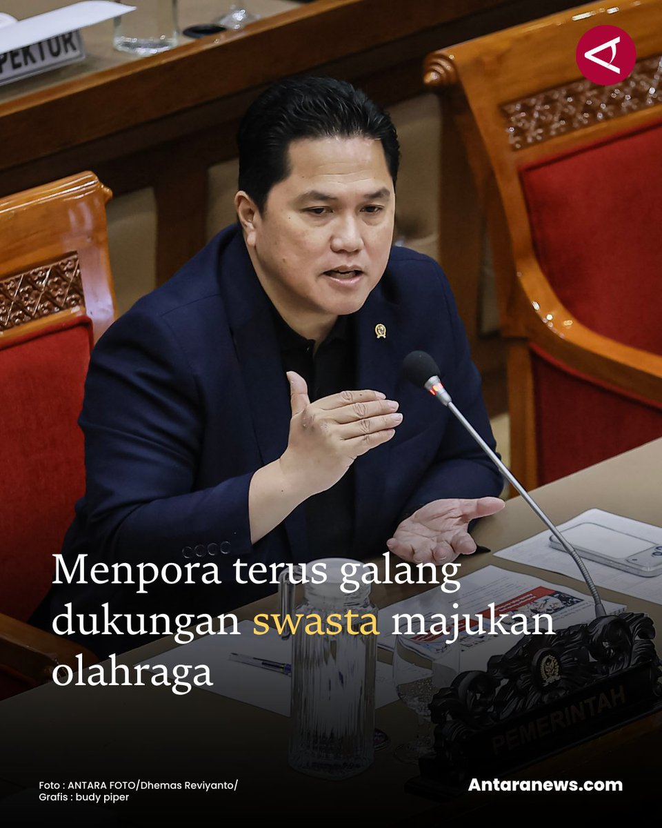 antaranews's tweet photo. "Pertumbuhan olahraga harus didukung dengan kolaborasi lintas sektor, tidak hanya mengandalkan pemerintah, tetapi juga diperlukan peran sektor swasta dan dukungan masyarakat," tulis Erick Thohir

#olahraga #menpora 
#swasta 
Baca selengkapnya
https://t.co/EwyZcL7I7X https://t.co/bvewhxKdEy