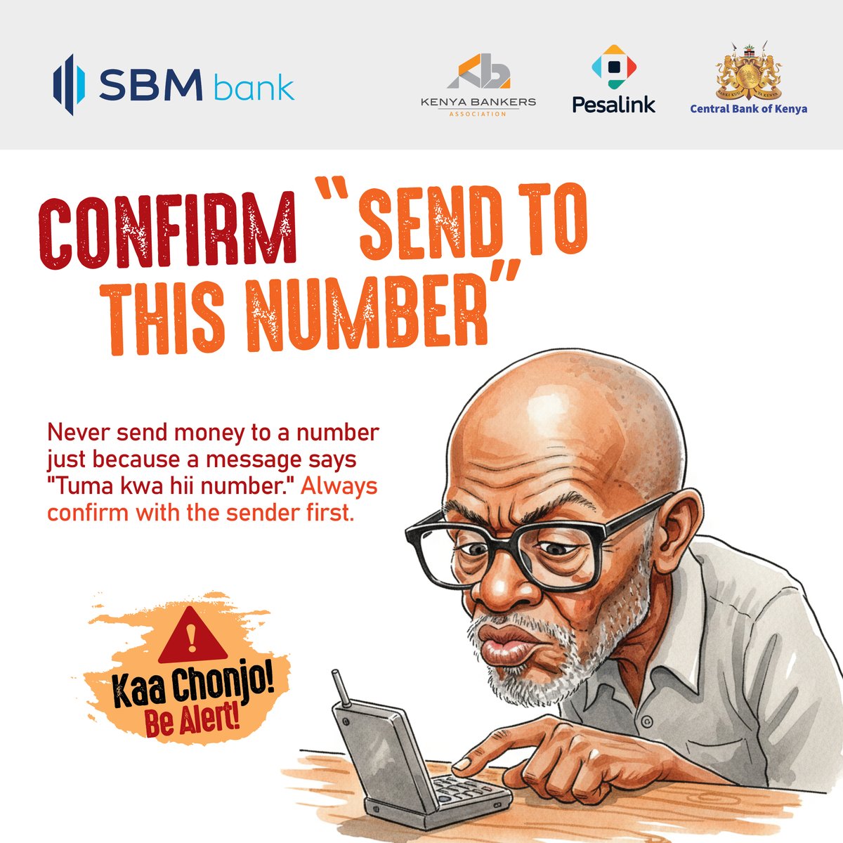 sbmbankkenya's tweet photo. “Tuma kwa hii number” = red flag. 🚩
Confirm before you act.
#BeAlert #KaaChonjo
#SBMBank #ForASmarterTomorrow https://t.co/K1S4xjyzYJ