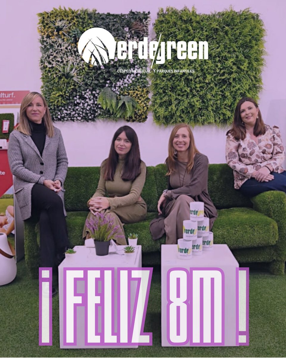 cesped_vgreen's tweet photo. Hoy celebramos el talento y la dedicación de Marga, Ana, Tere, Inma y Beatriz en Verdegreencésped. Gracias por hacer crecer nuestro proyecto cada día. ¡Feliz #8M! 💜 #MujeresQueInspiran #DíadelaMujer https://t.co/cOCdCcVekh