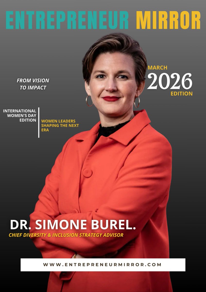 Transforming workplaces through inclusion and ethical leadership. 🌍✨
Meet Dr. Simone Burel featured by Entrepreneur Mirror.

Read more: entrepreneurmirror.com/top-women-lead…

#InternationalWomensDay #WomenLeaders