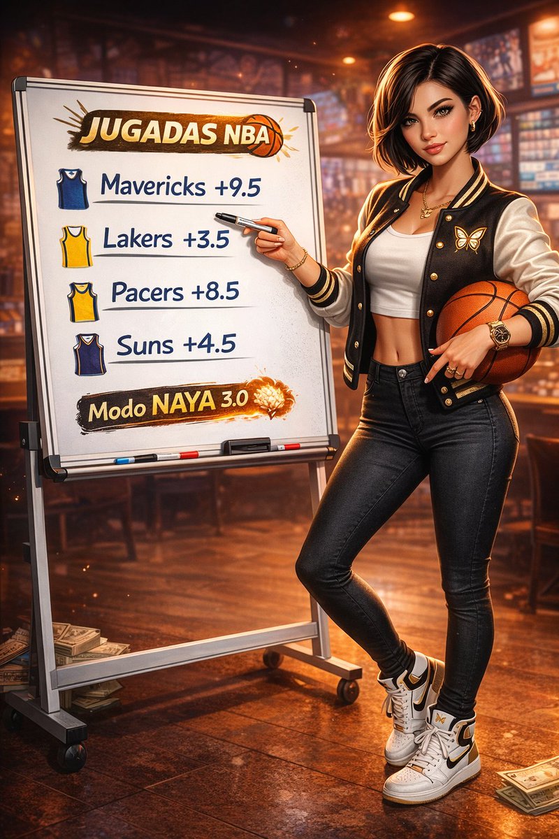 Cherly_MX's tweet photo. 😏🏀
🏀 Jugadas para la NBA
Lectura de líneas, ritmo de juego y mercado.
📊 Jugadas de hoy
• Mavericks +9.5
• Lakers +3.5
• Pacers +8.5
• Suns +4.5
Nada de locuras
Solo disciplina y lectura de handicap
Modo NAYA 3.0 activado. 🧠🔥
#NBA #ApuestasDeportivas #NAYA3 #SportsBetting #Handicap #NBApicks