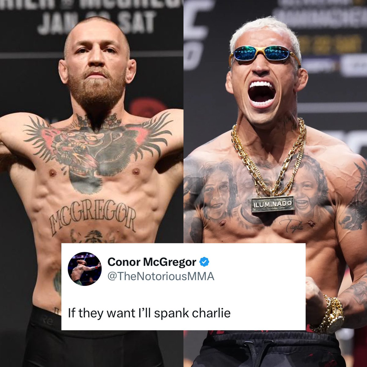 Combat_Casuals's tweet image. Conor McGregor says he would fight Charles Oliveira 😳

“If they want I’ll spank Charlie”