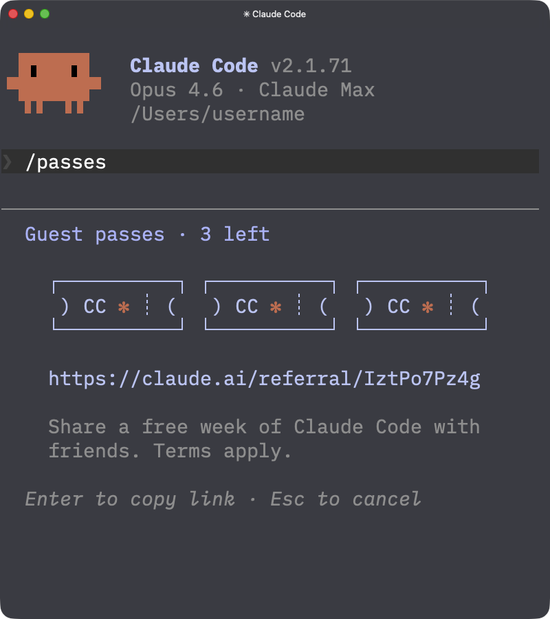 よかったら Claude Code の Pro プランが一週間無料の招待コード（ゲストパス）使ってください！
claude.ai/referral/IztPo…