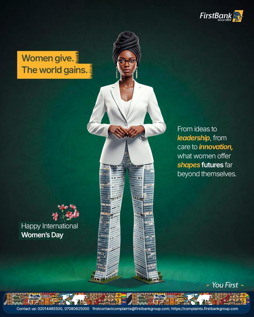 FirstBankngr's tweet image. To every woman who pours into others, your giving is not a loss, it is a seed. And every seed grows into something greater.

Happy International Women’s day Gem. 

#FirstBank #YouFirst #IWD2026