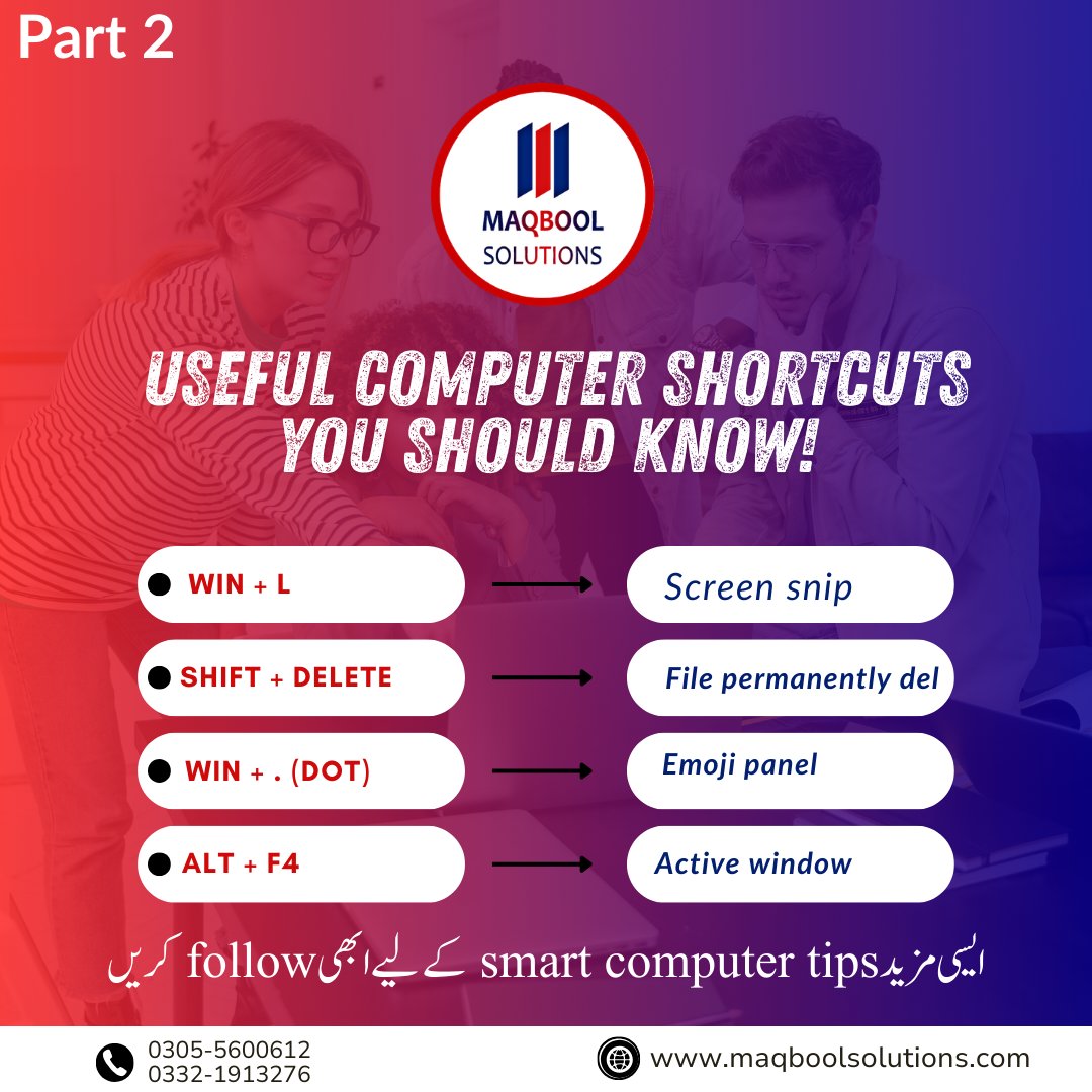 MaqboolSolution's tweet photo. 🚀 Work Faster with Powerful Computer Shortcuts  مزید smart computer tips کے لیے ابھی follow کریں Maqbool Solutions
 🌐 https://t.co/vhwfk9oWzH📞 0305-5600612 | 0332-1913276 #ComputerTips #HiddenShortcuts #ITSkills #Productivity #LearnComputer #MaqboolSolutions https://t.co/IG9G4YpzX5