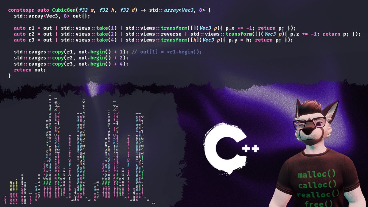 Sawyerdotwolf's tweet photo. Created another C++ related print for VRChat https://t.co/c6BfWNTLFD