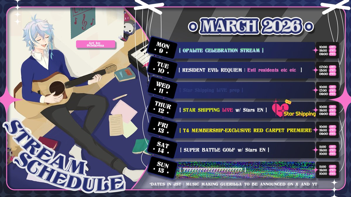 Bookmark this stream schedule 🫵