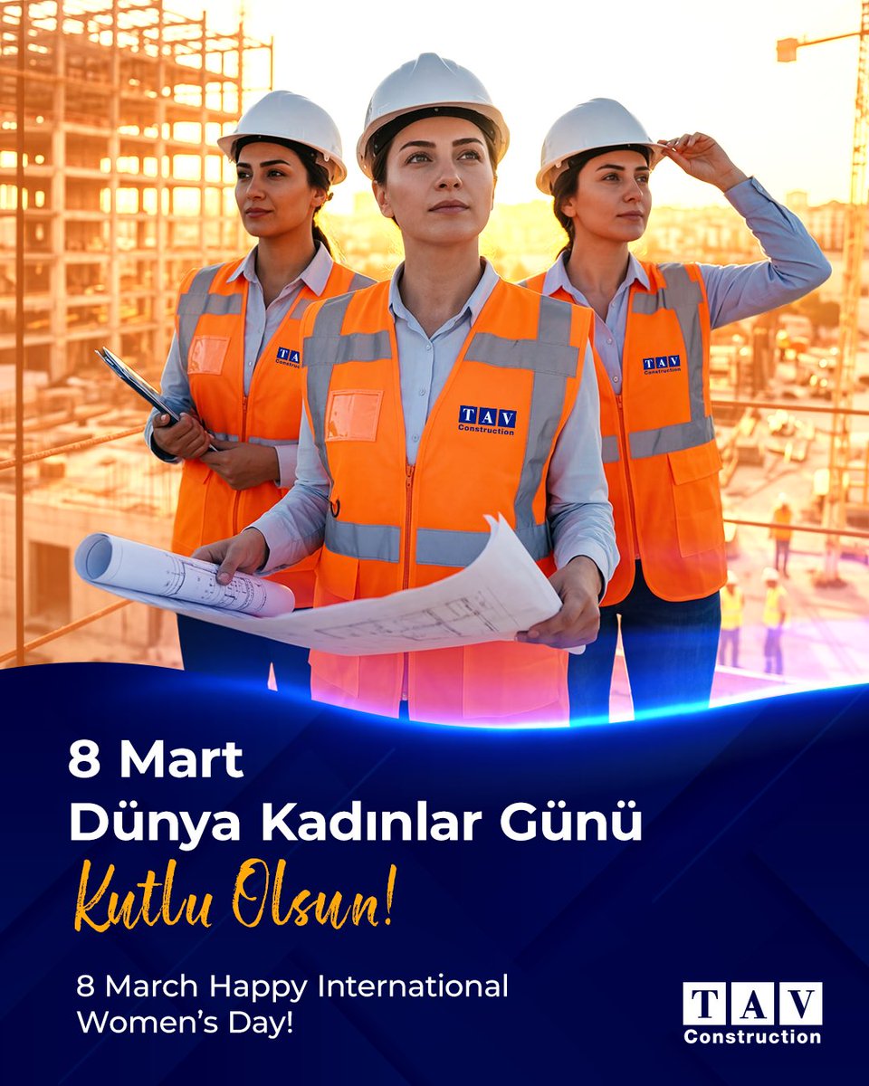 ConstructionTAV's tweet photo. Geleceği inşa ederken emeği, bilgisi ve kararlılığıyla fark yaratan tüm kadınların gücüyle daha sağlam yapılar ve daha eşit yarınlar kuruyoruz. 🌍

Hayatın her alanında değer katan tüm kadınların, 8 Mart Dünya Kadınlar Günü kutlu olsun! https://t.co/eyatuyTS2M
