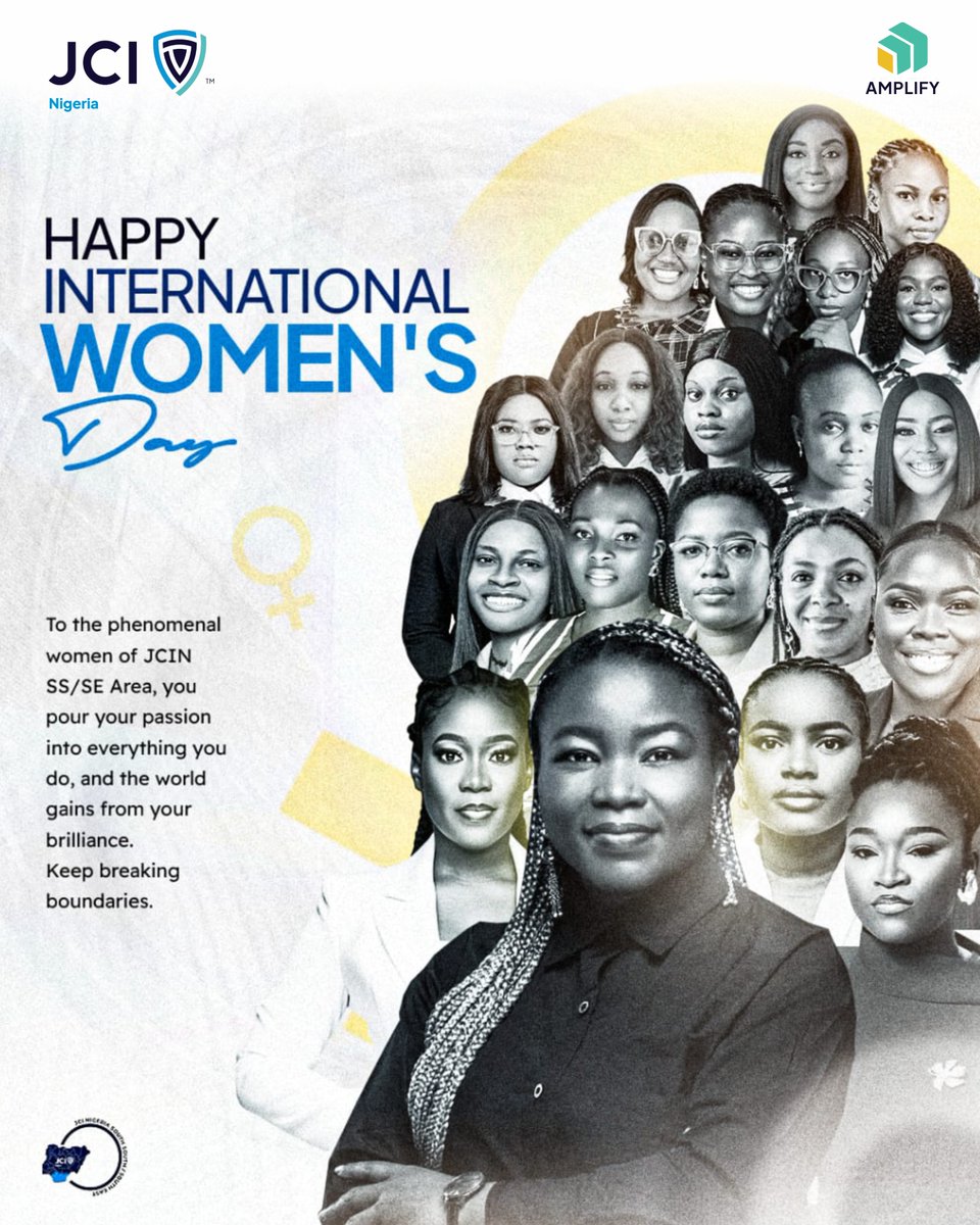 jcin_ssse's tweet photo. Today we celebrate the phenomenal women of JCIN SS/SE Area.

Your passion fuels impact, your leadership drives change, and your brilliance inspires the world.
Keep breaking boundaries. The future is brighter because of you.

#IWD2026 #AMPLIFY #SSSE2026 #JCINigeria #JCI https://t.co/x3VdFVRVuF