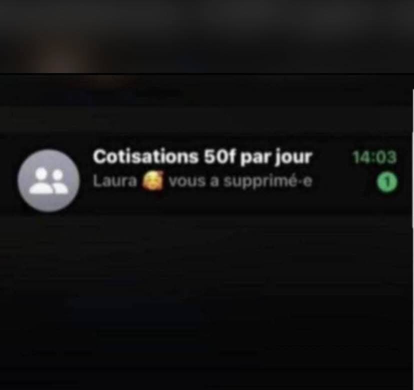 Quand je vous dit que c’est grave vous croyez que je blague 😂😂😂

Je viens de perdre ma place dans ma tontine après une semaine sans cotiser