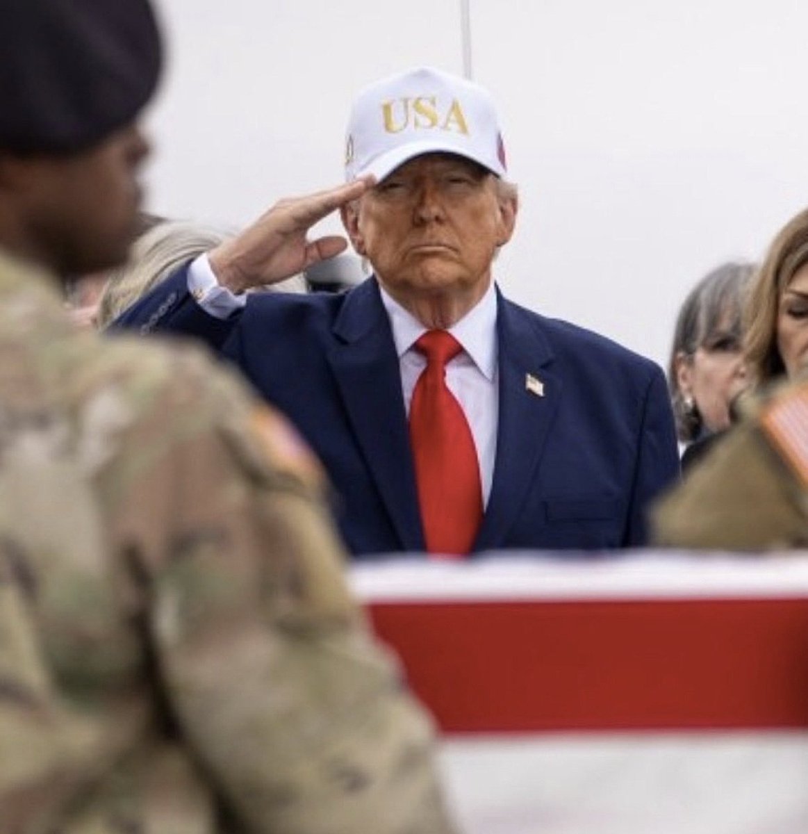 The "Zelensky should wear a suit" guy can’t even take his cap off for fallen American soldiers.