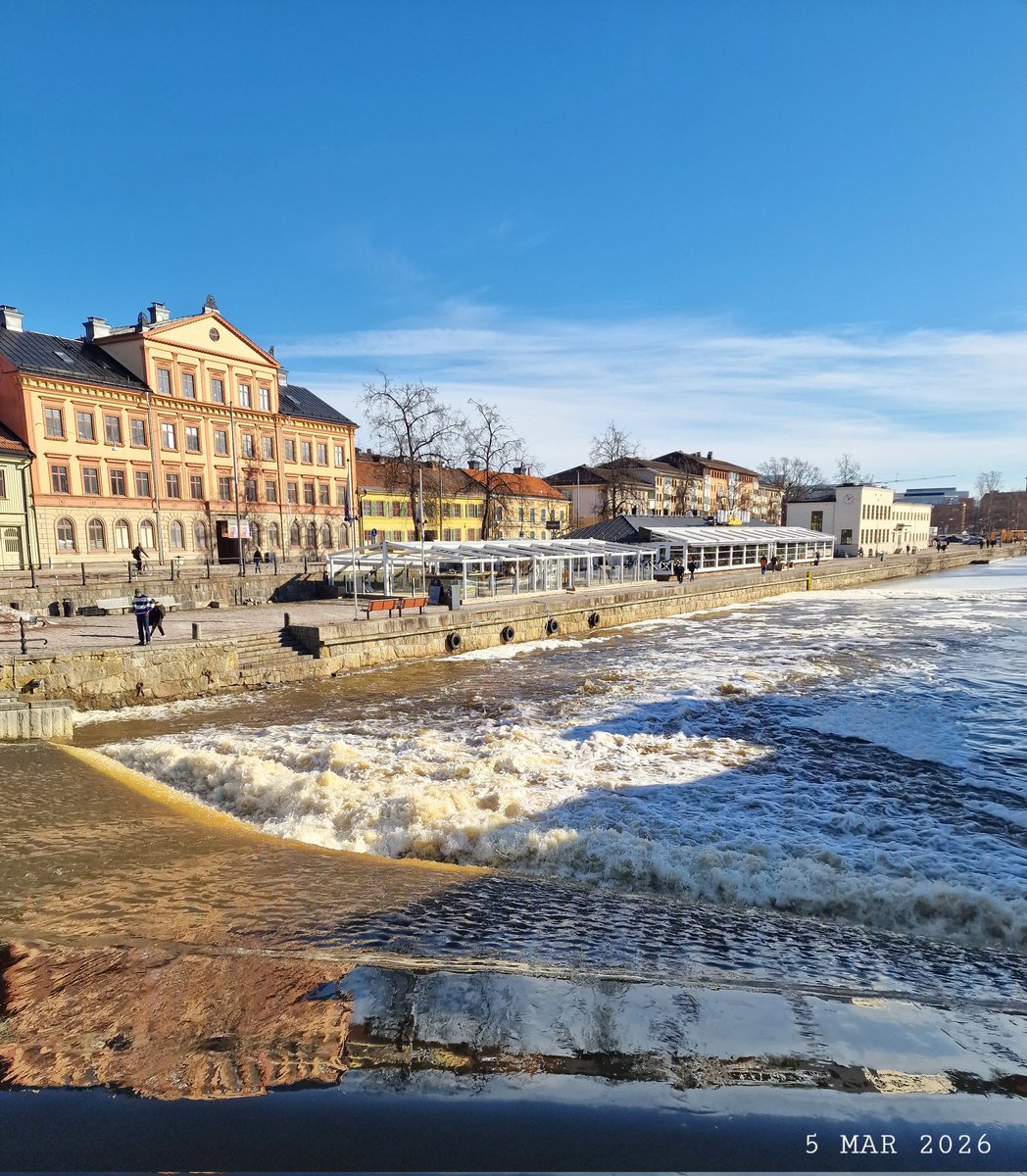 IDadzkov's tweet photo. Torrent.  Бурный поток.
#nature #March #river #Fyris #waterfall #torrent #city #buildings #Uppsala #UppsalaPhoto https://t.co/qtjMhVeJWe