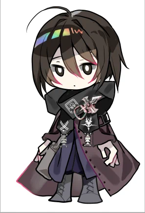 自分用デスクトップアクセサリに描いてみたユーリこと深淵ちゃん(深淵を覗くとき、深淵もまたこちらを覗いている的な子なので深淵ちゃんw)