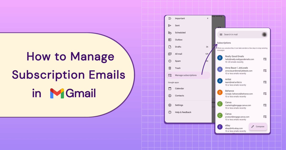 iBassamca's tweet photo. Gmail’s new “manage subscriptions” feature is my new favorite thing. I don’t like getting emails from most companies. I don’t read them and it takes 0.03 seconds for me to delete each one.

Now I can quickly unsubscribe from all the ones I don’t need. Thanks @gmail https://t.co/Jwx2EdbVHV