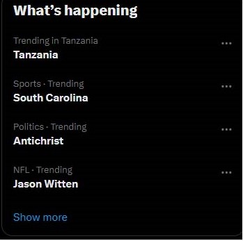 Antichrist casually trending right now