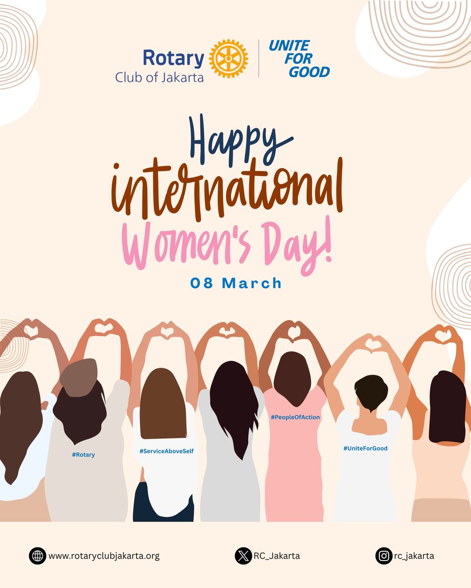 Dear all women and girls, Happy International Women's Day! Keep shining and inspiring those around you 💐 #rotary #womeninrotary #ForAllWomenAndGirls #internationalwomensday #IWD2026 #serviceaboveself #peopleofaction #uniteforgood