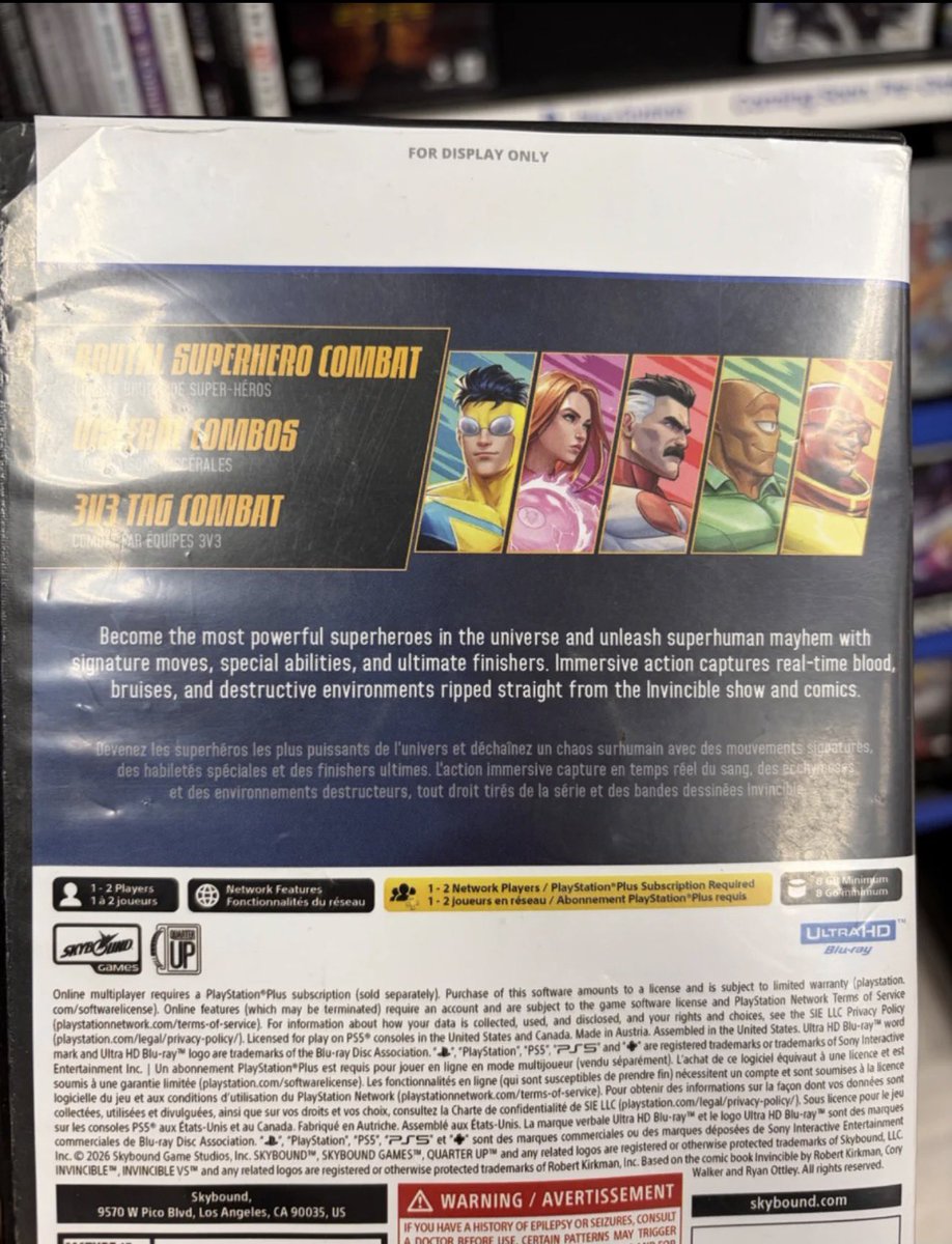 Allen The Alien is confirmed for Invincible VS shown here in the display game case.