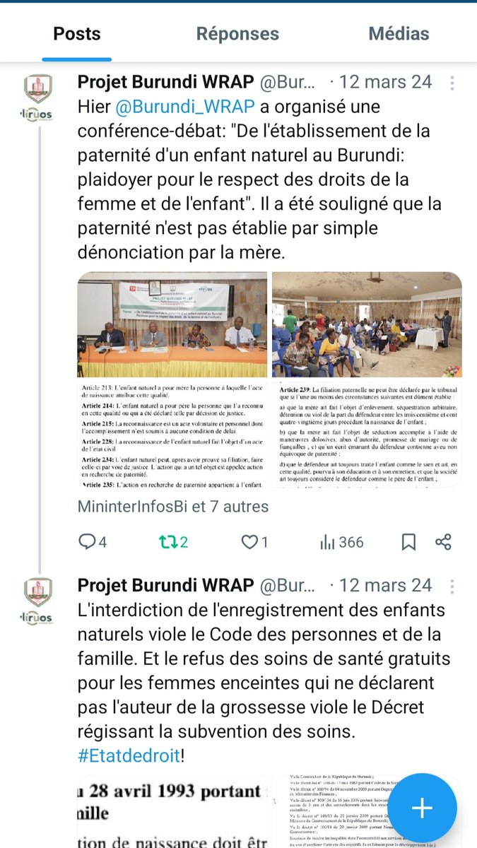 P_Niyonizigiye's tweet photo. #IWD2026 : Dans le cadre du Projet @Burundi_WRAP, nous avons plaidé pour les droits de la Femme. Même après le projet, le plaidoyer continue, notamment pour le respect du quota genre dans la composition de la #CourConstitutionnelle et des #DroitsSuccessoraux. #EgalitéGenre #FNF https://t.co/1W2XLElpb5
