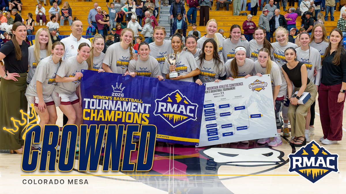 RMAC_SPORTS's tweet photo. 👑Colorado Mesa has been CROWNED! 👑

The Mavericks claim the 2026 RMAC Women's Basketball Championship!

#EverythingElevated | @CMUMavericks https://t.co/9TatLk5PwP