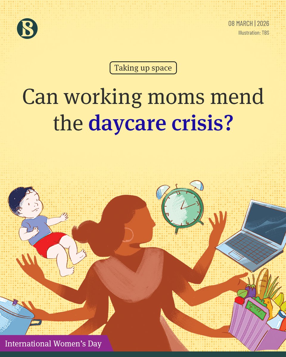tbsnewsbd's tweet image. Working women are not separate from their families or society; they are integral to both. Like other women, they share the responsibility of caring for their families while also raising their children.

[link in comments]

#workingmom #WomenEmpowerments #childcare #TBSNews