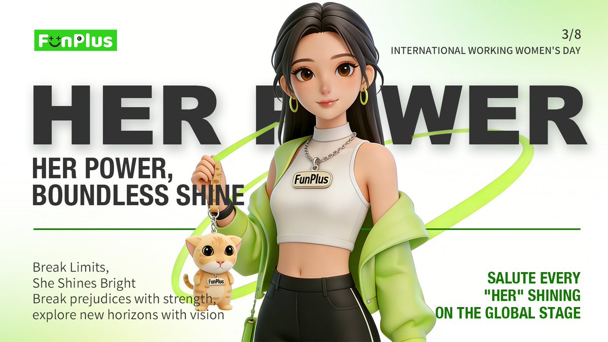 FunPlusCrypto's tweet photo. Her Power, Boundless Shine | Salute every "her" shining on the global stage, FunPlus marches with you toward brilliance​.
❤️Break Limits, She Shines Bright . Break prejudices with strength, explore new horizons with vision.
🍀Wishing women around the world a happy holiday! https://t.co/PLoSBbM6o2