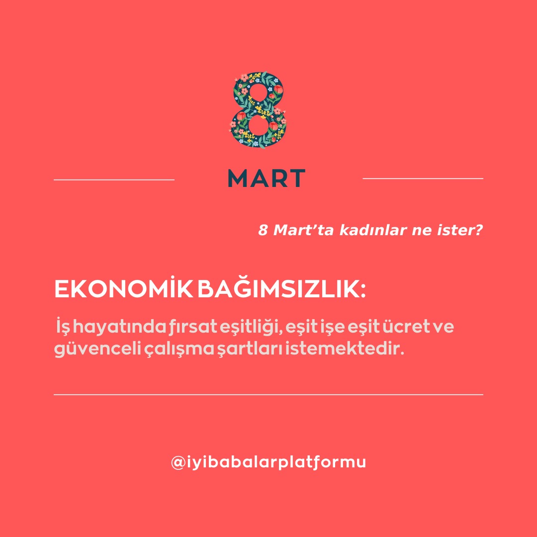 iyibabalar's tweet photo. 8 Mart sadece kutlama değil, hak arayışı günüdür. Kadınlar eşitlik, özgürlük, adalet ve şiddetsiz bir yaşam istiyor. #8Mart #DünyaKadınlarGünü #İyiBabalarPlatformu #İyiBaba https://t.co/kJ9qbKgqIB