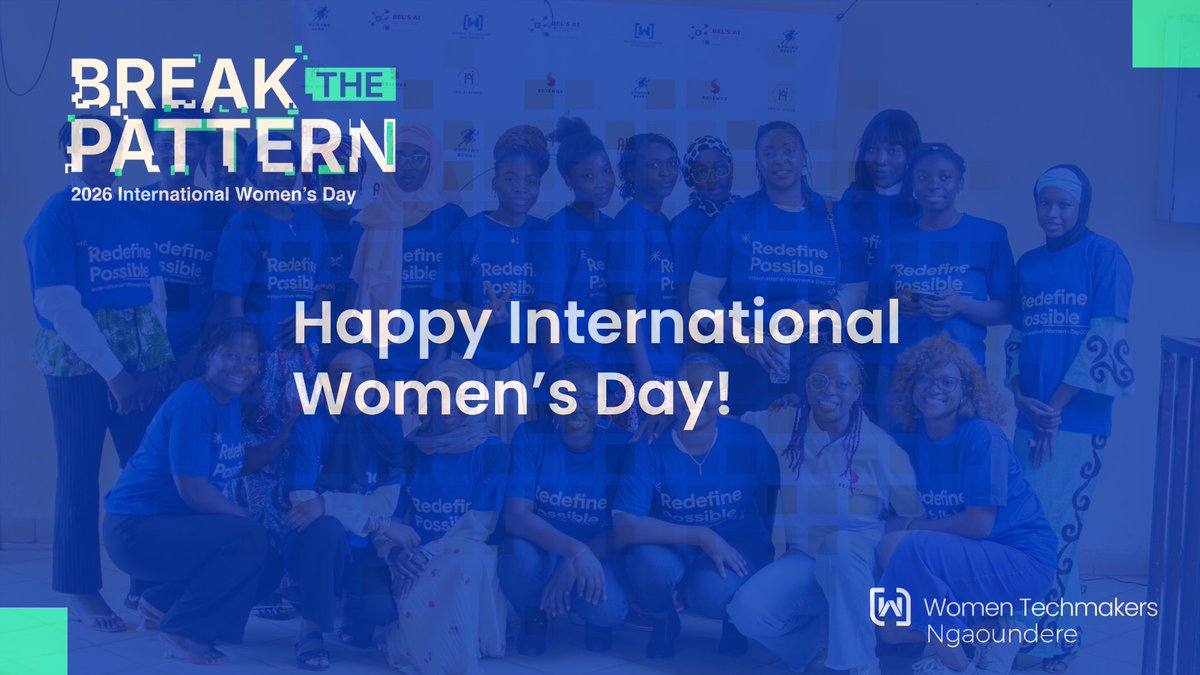 WTMndere's tweet photo. Aujourd’hui, nous célébrons la Journée Internationale des Droits des Femmes, la WTM de Ngaoundéré célèbre celles et ceux qui osent #BreakThePattern.
#IWD2026 #BreakThePattern #WomenInTech #WTM #Ngaoundere https://t.co/EIUUZdklQG