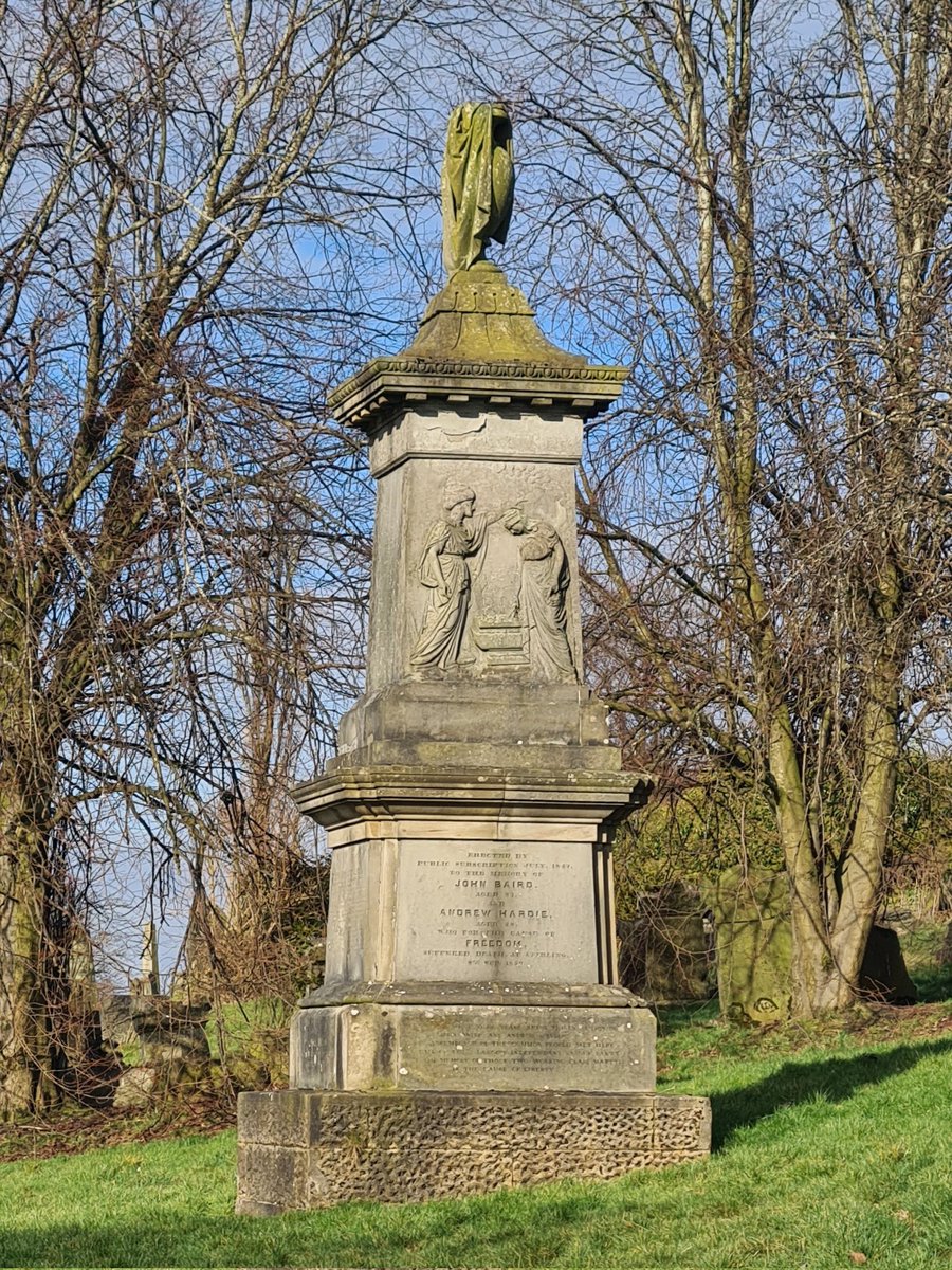 is_glasgow's tweet photo. The Martyrs' Monument in Sighthill Cemetery in Glasgow. One of four monuments to those who died or were executed in the Radical War of 1820, a pivotal moment in the fight for workers' rights in Scotland.

#glasgow #sighthillcemetery #radicalwar #martyrsmonument #scottishhistory https://t.co/WzIFjWN7EV