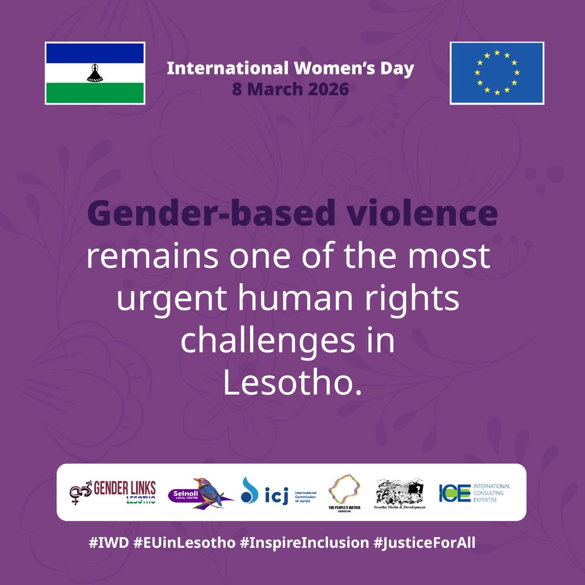 SesothoMedia's tweet photo. Today we honor the strength and resilience of women worldwide. In Lesotho, Gender-Based Violence remains a human rights crisis that demands collective action to break harmful norms and silence. Let’s stand united to #EndGBVTogether. https://t.co/WNhS1uq2D6