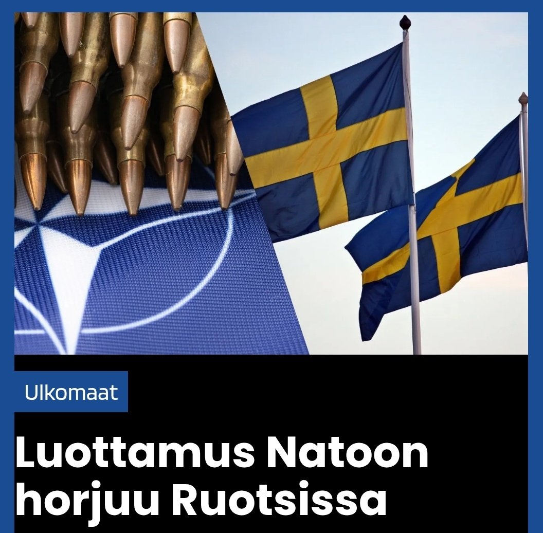 Ruotsalaisten luottamus Natoon on laskenut vuodessa 10 prosenttia. Alle puolet uskoo sotilasliiton suojeluun, vaikka NATO jäsenyys alkoi 2024.

verkkosanomat.com/ulkomaat/luott…