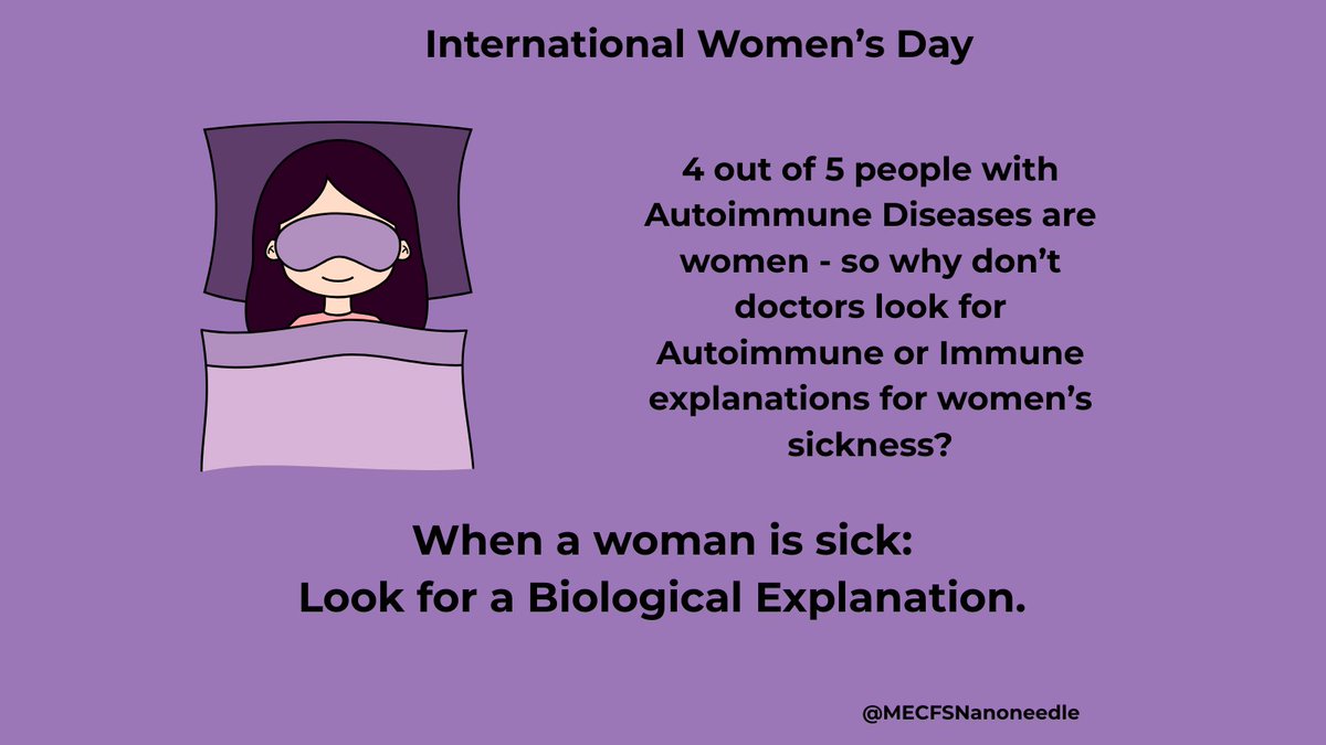 MECFSNanoneedle's tweet photo. When a woman is sick: Look for a Biological explanation. 

#InternationalWomensDay2026 https://t.co/vL4EcpOZIH