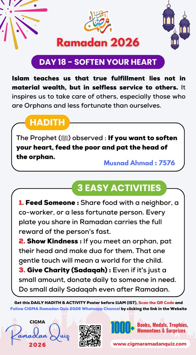 #RamadanSeries 
#RamadanDay18
#SoftenYourHeart 
#FeedThePoor
#AdoptAnOrphan
#ShowKidness
#GiveSadaqah
#RamadanMubarak #Ramadan #Iran #InternationalWomensDay 

<a href="/AIMPLB_Official/">All India Muslim Personal Law Board</a> <a href="/asadowaisi/">Asaduddin Owaisi</a> <a href="/gioofindia/">National Federation of GIO</a> <a href="/MiddleEastEye/">Middle East Eye</a> <a href="/UNICEF/">UNICEF</a>