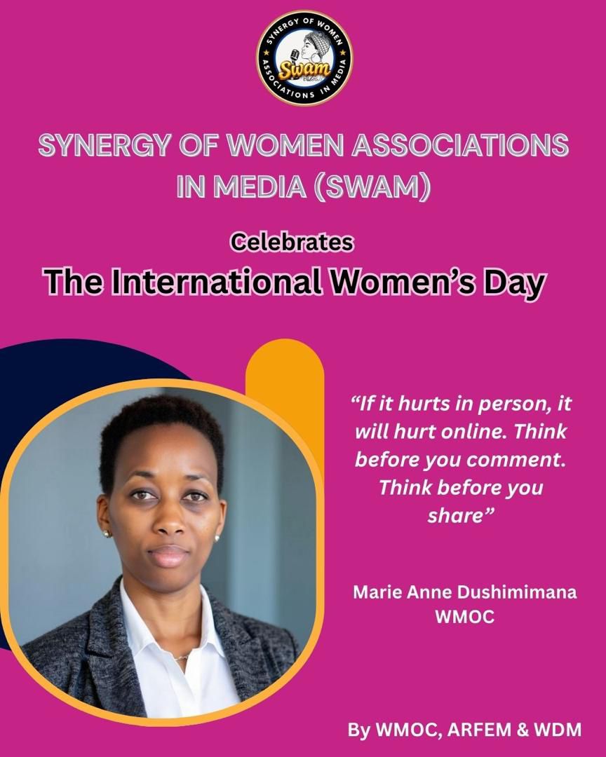 Mamaurwagasabo1's tweet photo. "If it hurts in person, it will hurt online. Think before you comment. Think before you share". -Marie Anne Dushimimana/WMOC

The International Women's Day

#SMAM #WMOC #ARFEM #WDM    #MamaUrwagasaboTV https://t.co/GNEd3ggGTc