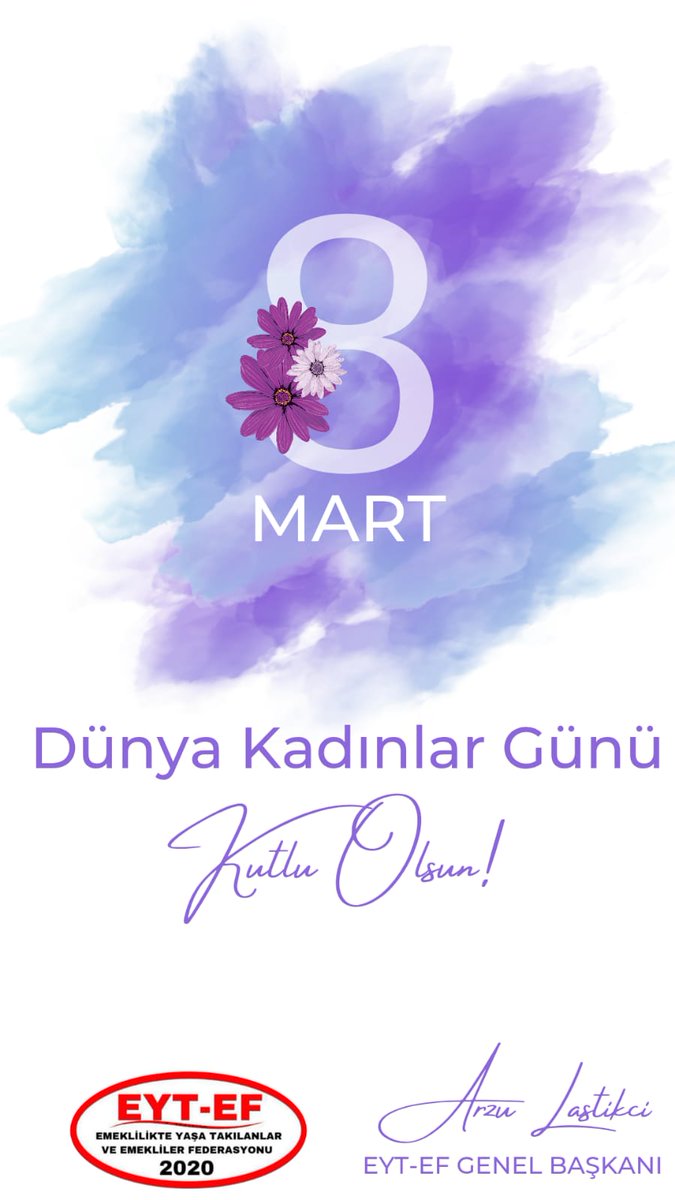 Hayatın her alanında var olan, üreten, direnen ve değiştiren tüm kadınların;
#8MartDünyaKadınlarGünü nü kutluyoruz.

Kadınların daha eşit, özgür ve güvenli bir dünyada yaşayacağı günler için mücadeleye devam edeceğiz.

<a href="/EytEmeklilerFed/">EYT VE EMEKLİLER FEDERASYONU</a> <a href="/EYT_ED/">EYT VE EMEKLİLER DERNEĞİ</a>

#8Mart