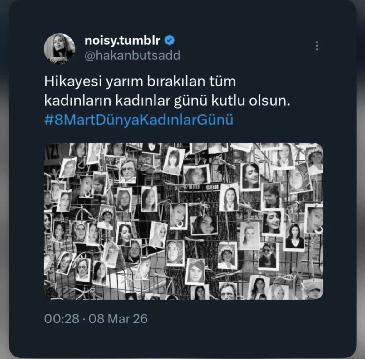 Bir sonra ki 8 Marta kadar öldürülmeden yaşamak en büyük hedefimiz oldu artık..  #8MartDünyaKadınlarGünü