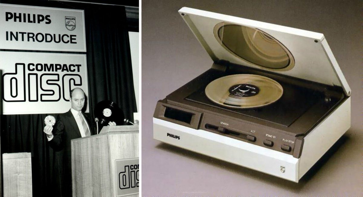 mariobianchi18's tweet image. L'#8marzo 1979 la Philips presenta per la prima volta il #CompactDisc. Rivoluzione epocale che modifica il modo di fruire la musica, passando dal supporto analogico, come il vinile, ad uno come il CD ROM, nel quale la qualità della riproduzione è decisamente di livello superiore.