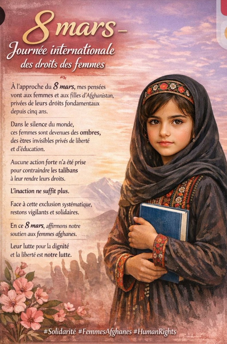 moreaumichel40's tweet photo. Aux femmes et aux filles afghanes
#EndGenderApartheidInAfghanistan
#LetThemLearn https://t.co/4LSNYBxASX