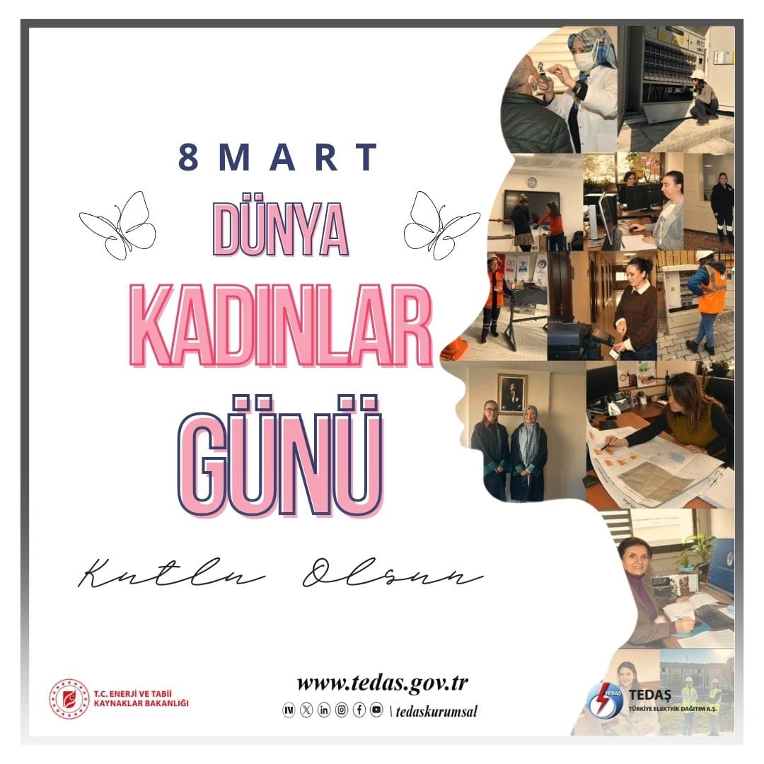 TEDASKurumsal's tweet photo. Tüm Kadınlarımızın "8 Mart Dünya Kadınlar Günü" Kutlu Olsun.💐

#KadınlarGünü
#8MartDünyaKadınlarGünü
#8Mart
#TEDAŞ
#KesintisizEnerjiAydınlıkTürkiye
#KesintisizEnerjininKolayYolu https://t.co/V7RdMmVKGp
