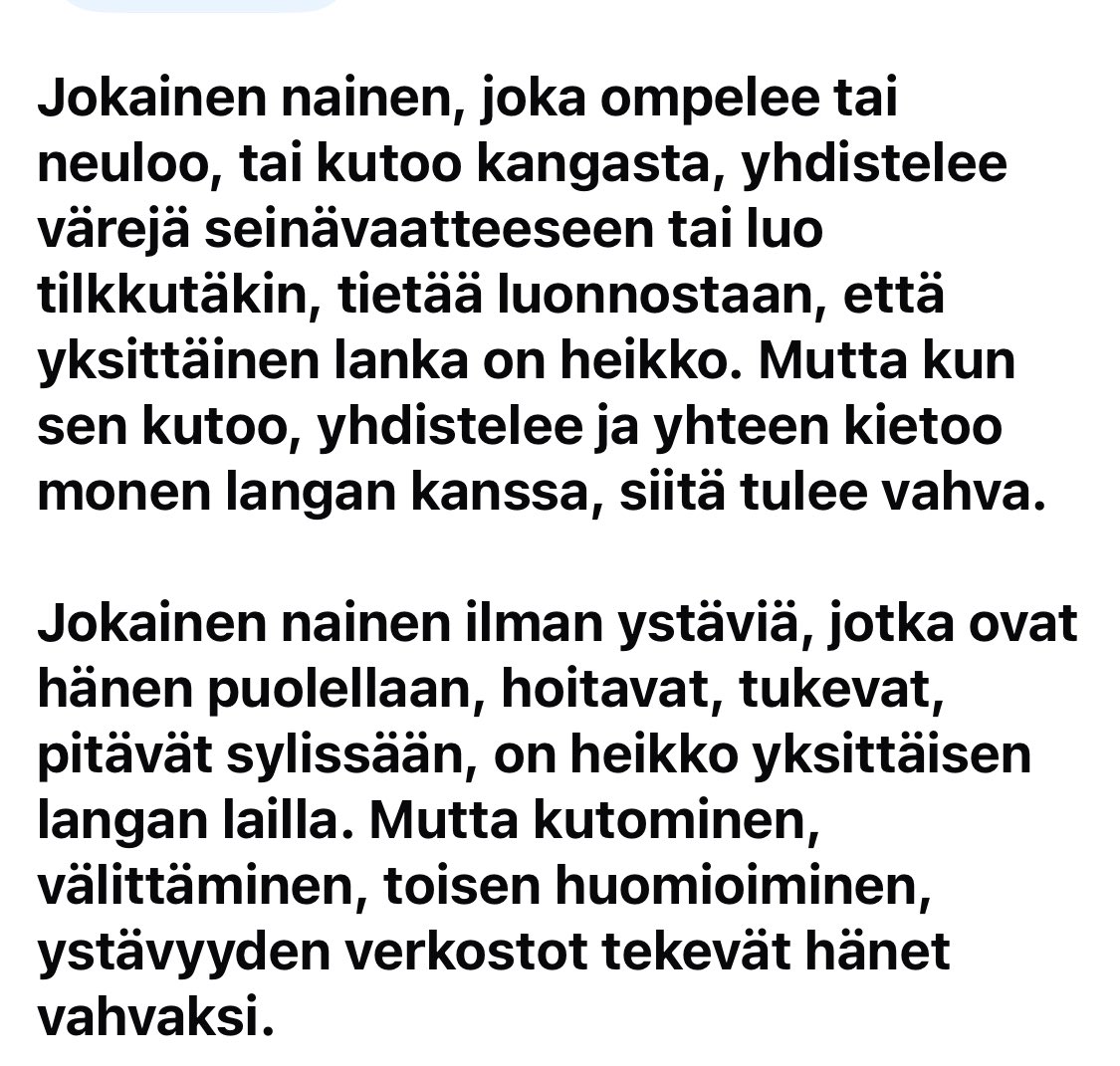 Hyvää naistenpäivää! 💐
Lainaan marttaystävän viisaita sanoja. Ne sopivat kaikille ihmisille. #martat 🥰