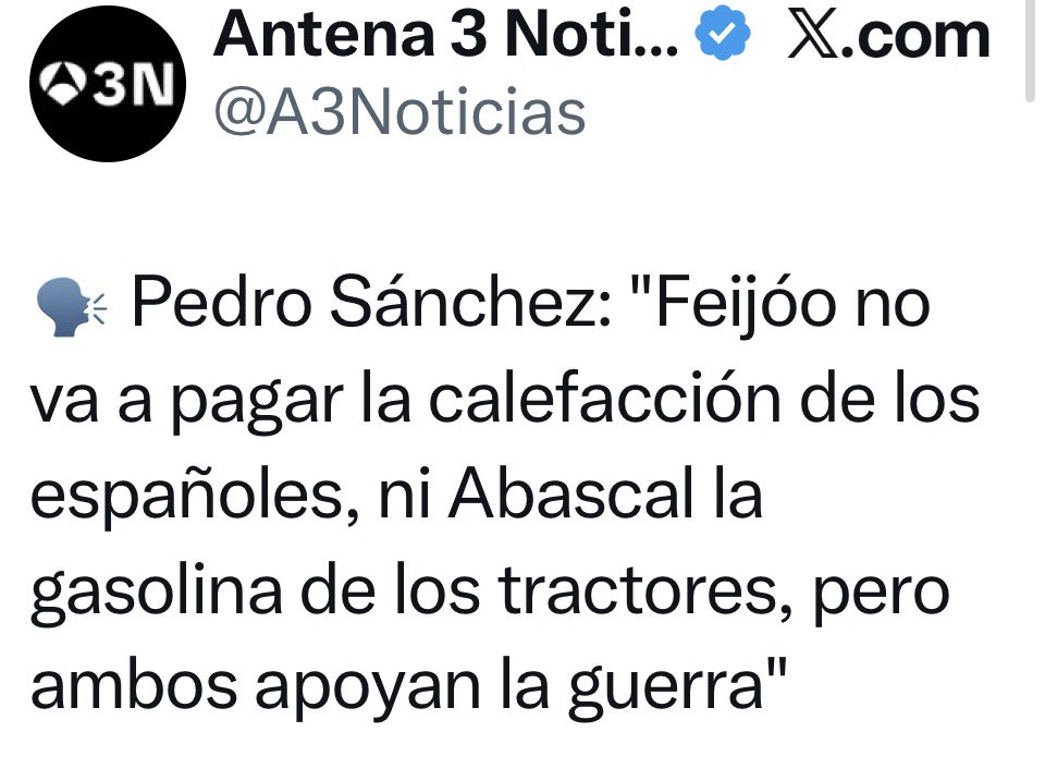 ¡Sánchez toma por idiotas a sus votantes!

Con Sánchez…
❌Los alimentos han subido un 43%
❌La vivienda ha subido un 50% (alquiler o venta)
❌La pobreza energética ha subido un 100%
❌Lideramos a pobreza infantil en la UE27

Para bajar los precios, ¡No a Sánchez!
