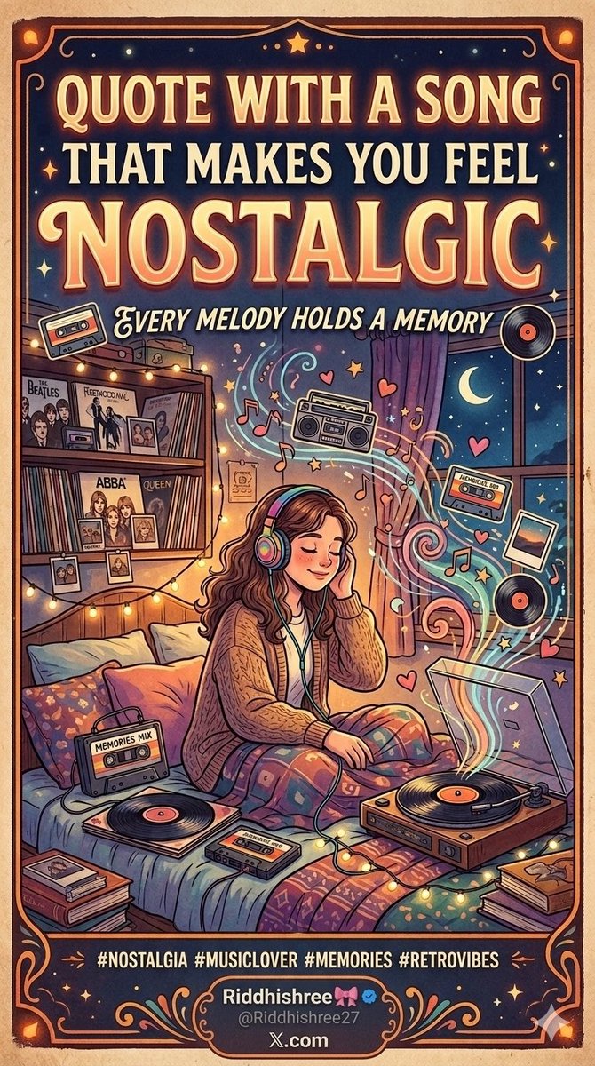 Riddhishree27's tweet image. Quote a song that makes you feel nostalgic