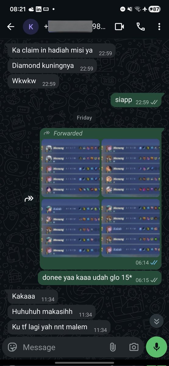 testi fresh wsws guyss
-joki glo 29* req mage
-joki honor 15* noreq