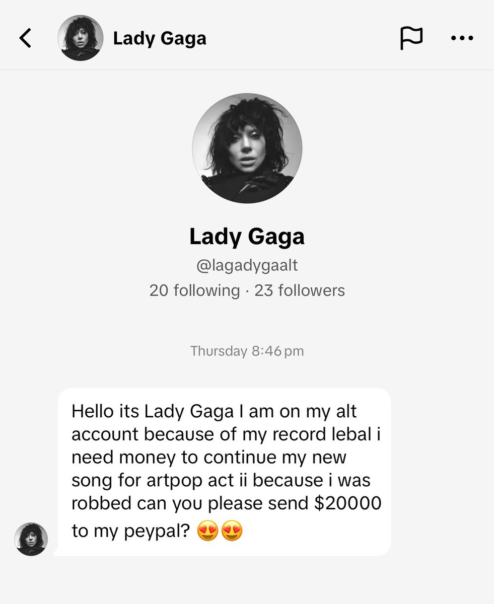 grxndesenigma's tweet photo. 🚨 Lady Gaga confirms that she is in the process of finalising ARTPOP Act II but needs some money as she is broke ☹️

She shared the news in a heartfelt DM to TikTok user ‘she thinks her piss is wine’ 

🥹💔 https://t.co/y746ce48Fk