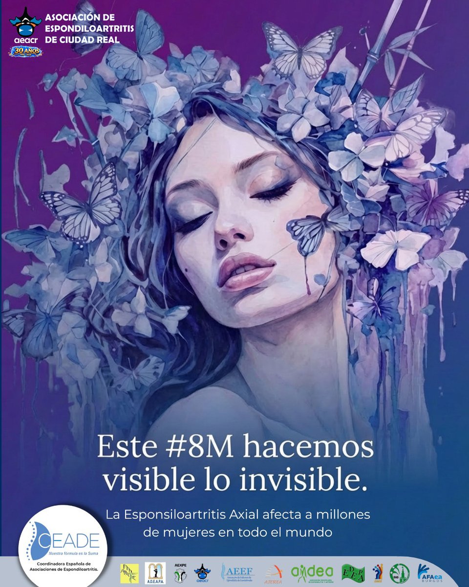 AEACR's tweet photo. #8demarzodíadelamujer
#desafíosinvisibles
#lacargadelaespondiloartritis
#AEACR_30años
#ceade_espax Nuestra fórmula es la suma 💪
#lazosporlaespaax
PONENCIA:
LA MUJER Y LA ENFERMEDAD CRÓNICA EN ESPAÑA
DESIGUALDADES, CUIDADOS Y RETOS DE FUTURO
13 DE MARZO - 19:00 HORAS https://t.co/Z8yhVqZxAZ