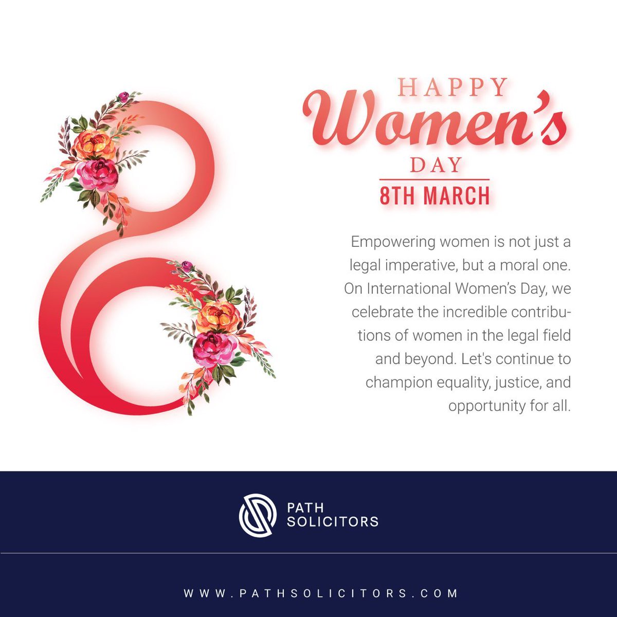Celebrating the strength, resilience, and achievements of women everywhere!  At Path Solicitors,  We're committed to empowering our women and promoting equality.
#WomenEmpowerment #InternationalWomensDay2026