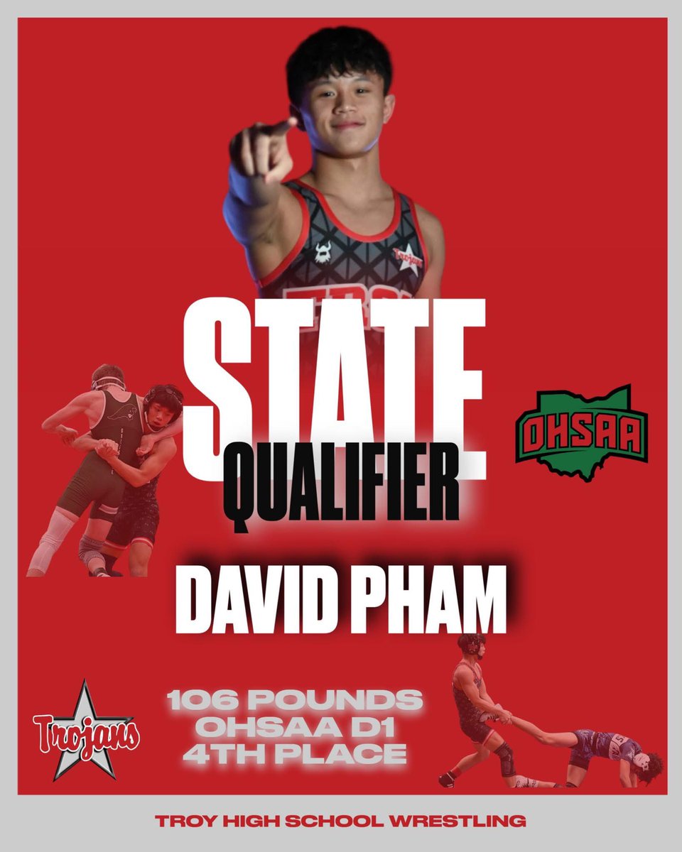 troyhstrojans's tweet photo. Four Trojan Wrestlers punched their ticket to the state tournament after the District Championships at Trent Arena! 

The four will travel to Columbus next weekend to compete in the OHSAA Division I State Championship! https://t.co/LEmOi4ebpZ