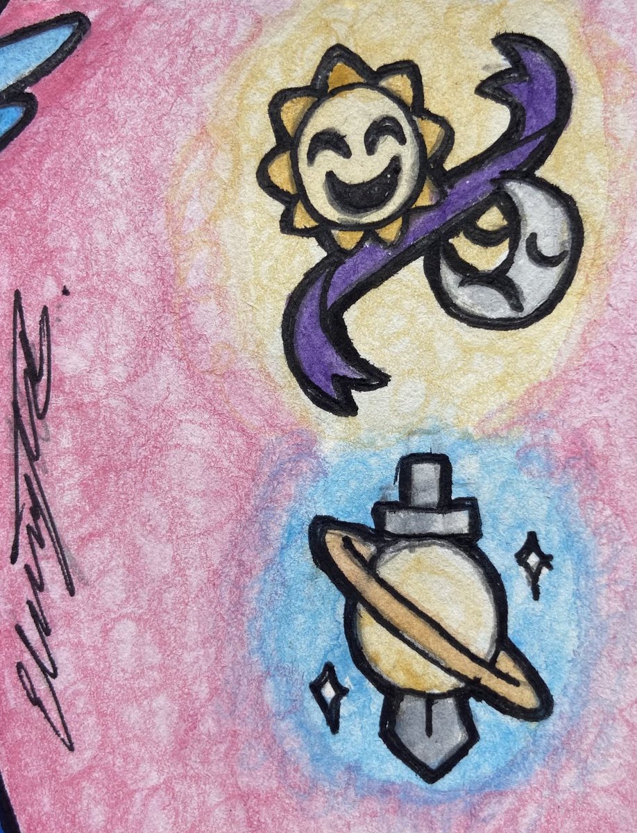 LanternLuck's tweet photo. Pony Eclipse and Saturn!
Had fun painting these and adding so much sparkle to Saturns mane and tail
So glad I did a bigger drawing of their cutie marks in the awkward empty space
#Teass #eclipseandsaturnshow #TeassEclipse #TeassSaturn https://t.co/OK4QhWuVAE