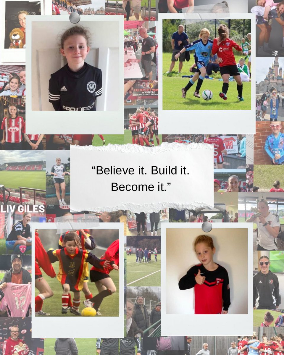 ExeterCityWSC's tweet image. Every player starts somewhere. ❤️⚽

This #InternationalWomensDay we’re celebrating the journeys behind the shirts. From muddy boots and oversized kits to representing Exeter City Women today.

For the team.
For the badge.
For the little girl they once were.

#HerGameToo