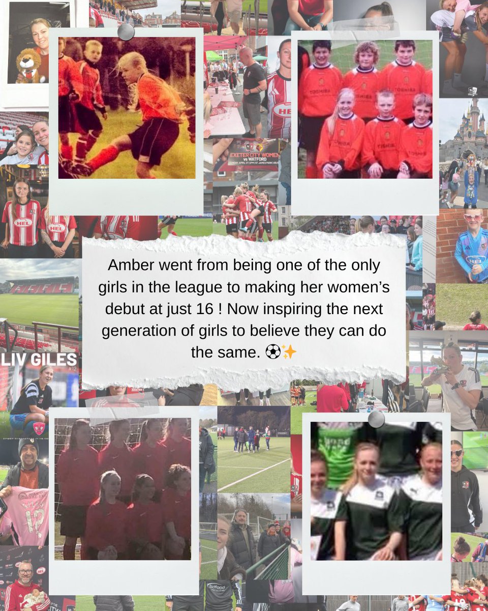 ExeterCityWSC's tweet image. Every player starts somewhere. ❤️⚽

This #InternationalWomensDay we’re celebrating the journeys behind the shirts. From muddy boots and oversized kits to representing Exeter City Women today.

For the team.
For the badge.
For the little girl they once were.

#HerGameToo